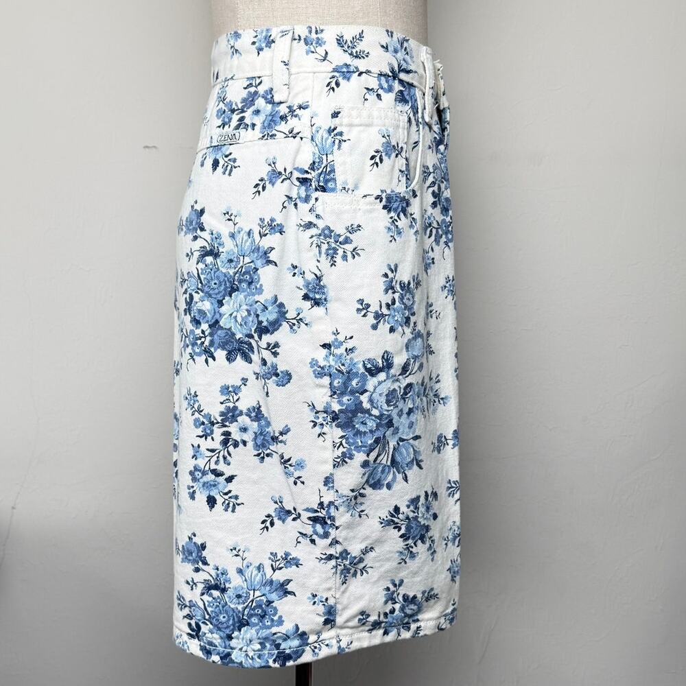 Vintage Zena II Floral Print White Denim Shorts Made in USA High Rise Size 8 NWT - Picture 12 of 14